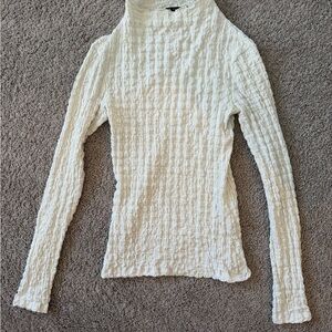 Zara Cream Textured Top